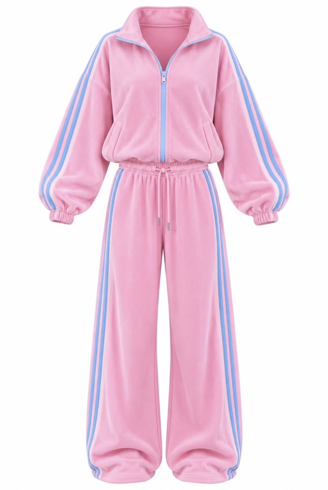 “ Velour contrast Set “ pink – спортен екип от мек велур