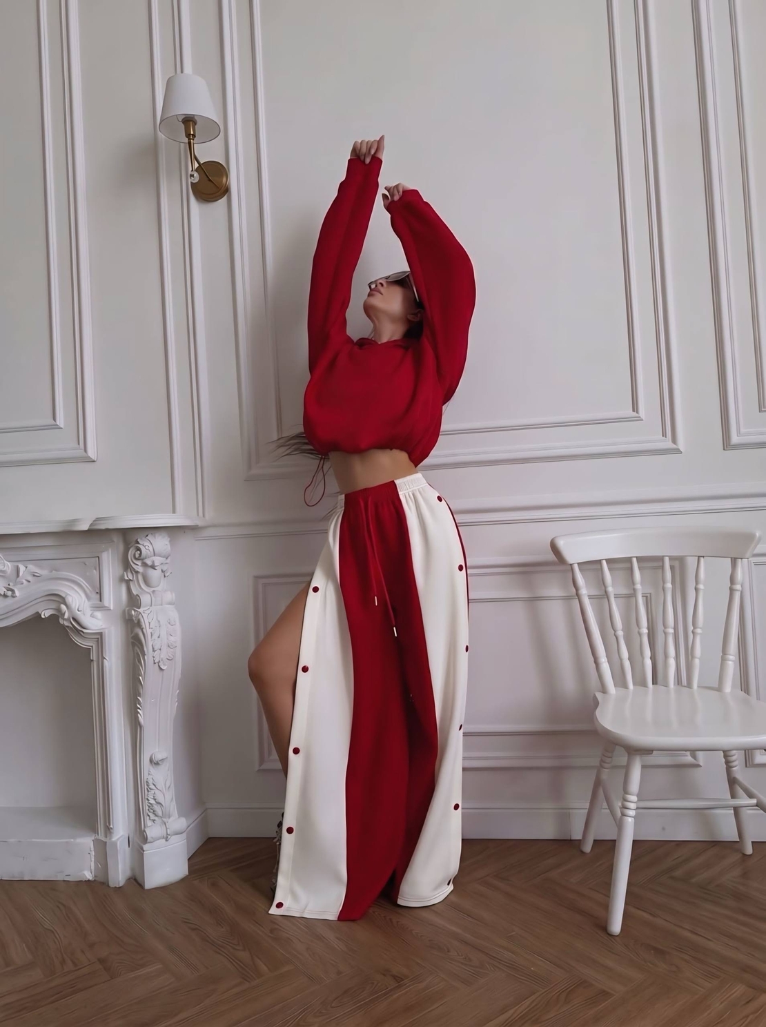 “ Urban Contrast Luxe Set “ red - спортен екип с копчета