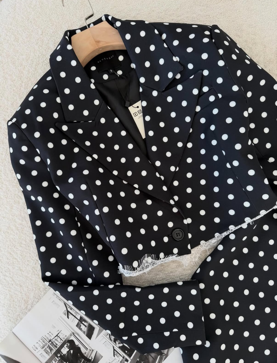 “ Paris Dots Chic Set” Black - костюм сако и пола