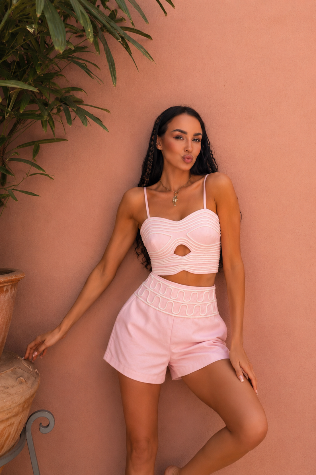 “ Summer Glow” pink – топ и къси панталони