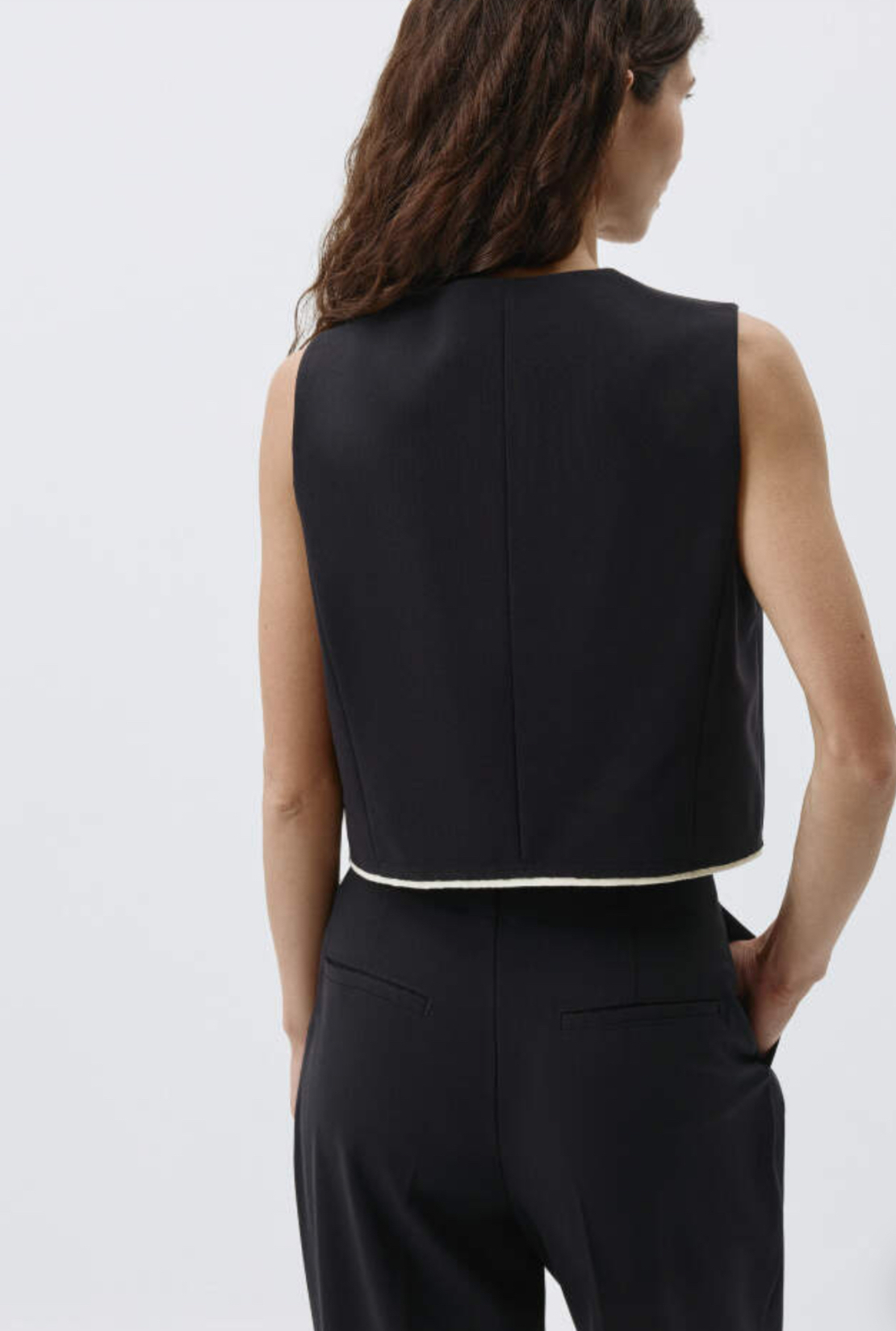 City Edge Set  black - Къс елек и панталон с висока талия