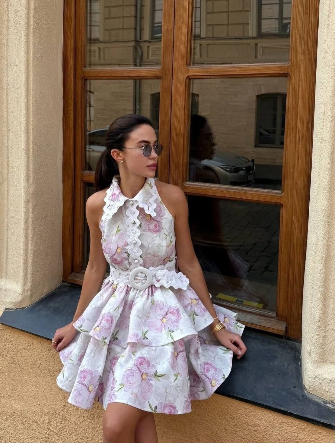 “ Floral Belle” white - Ленена Рокля