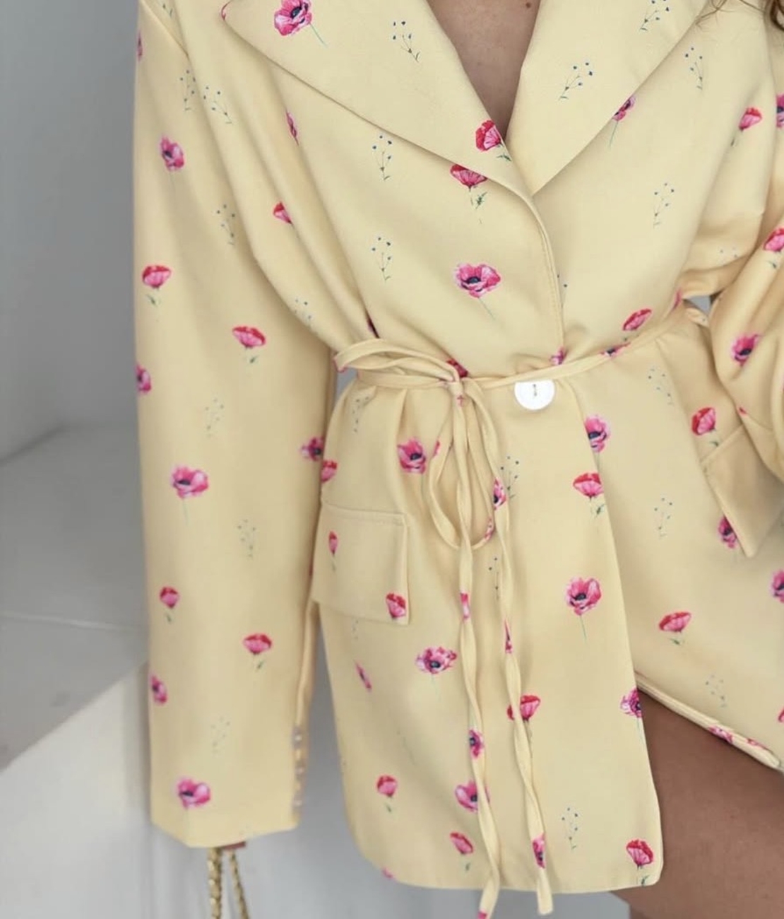 “ Blazer flora” yellow - Сако с колан