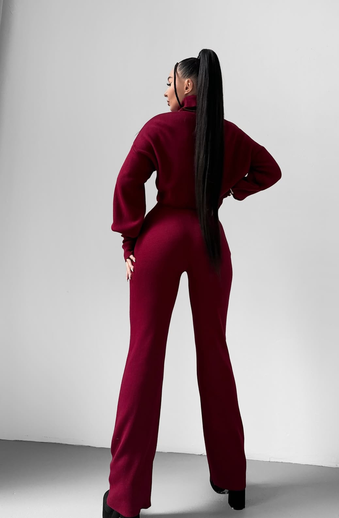 Cozy Elegance Set Bordo - плетен комплект