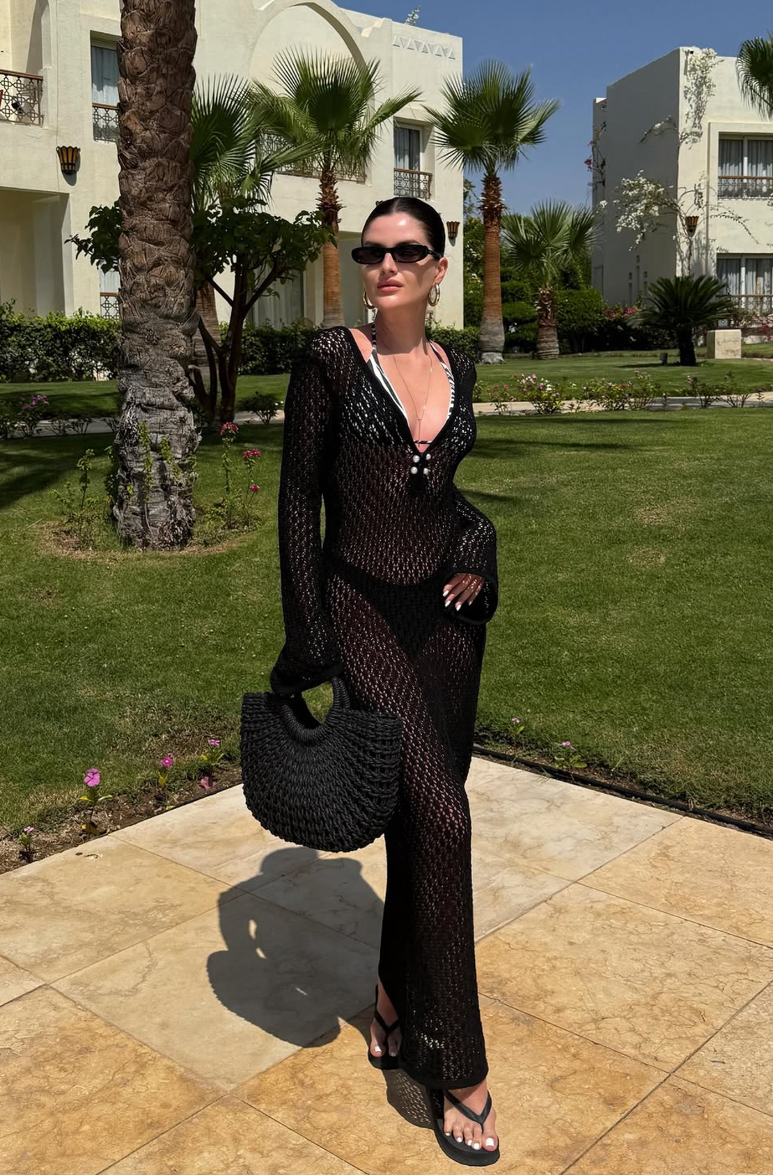“ Oceana Backless” black – дълга плажна рокля