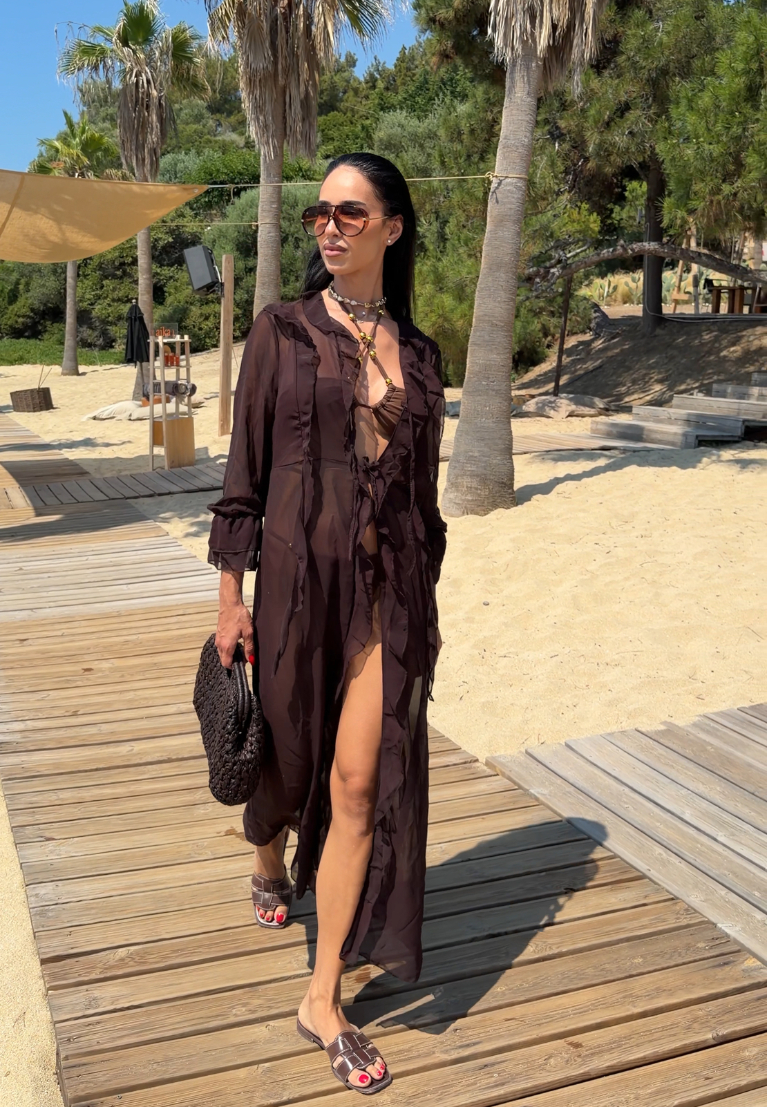 “Santorini Breeze “ brown - Плажна туника