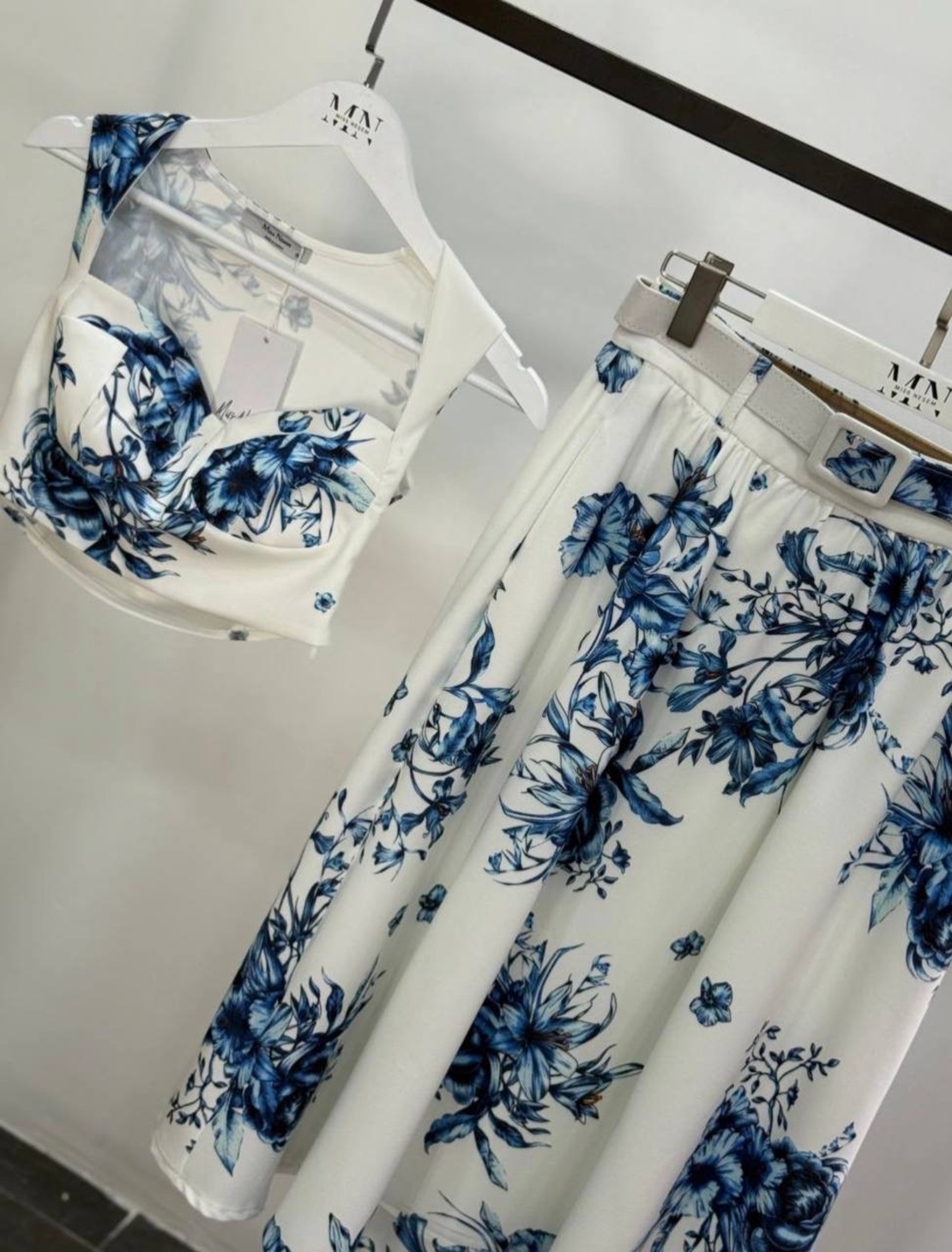 “ Blue Floral Bustier Set “ - бюстие и пола
