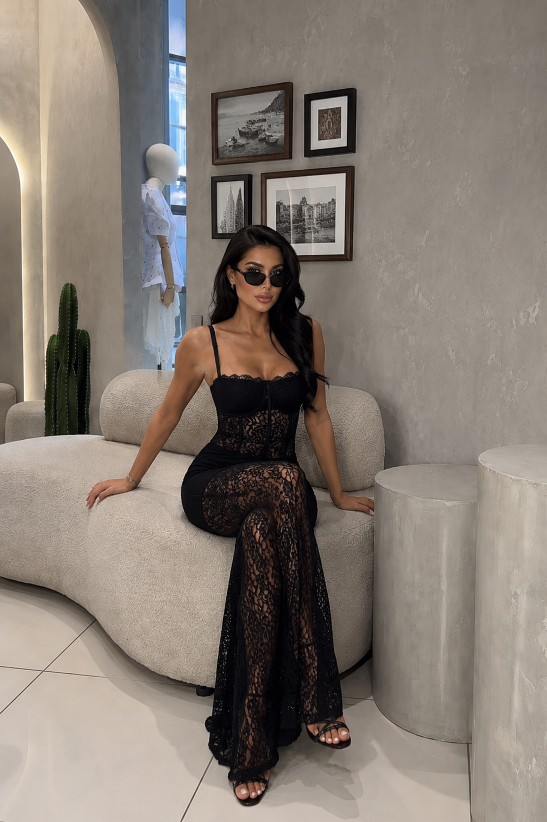 “ Celeste Lace” black - дантелена рокля