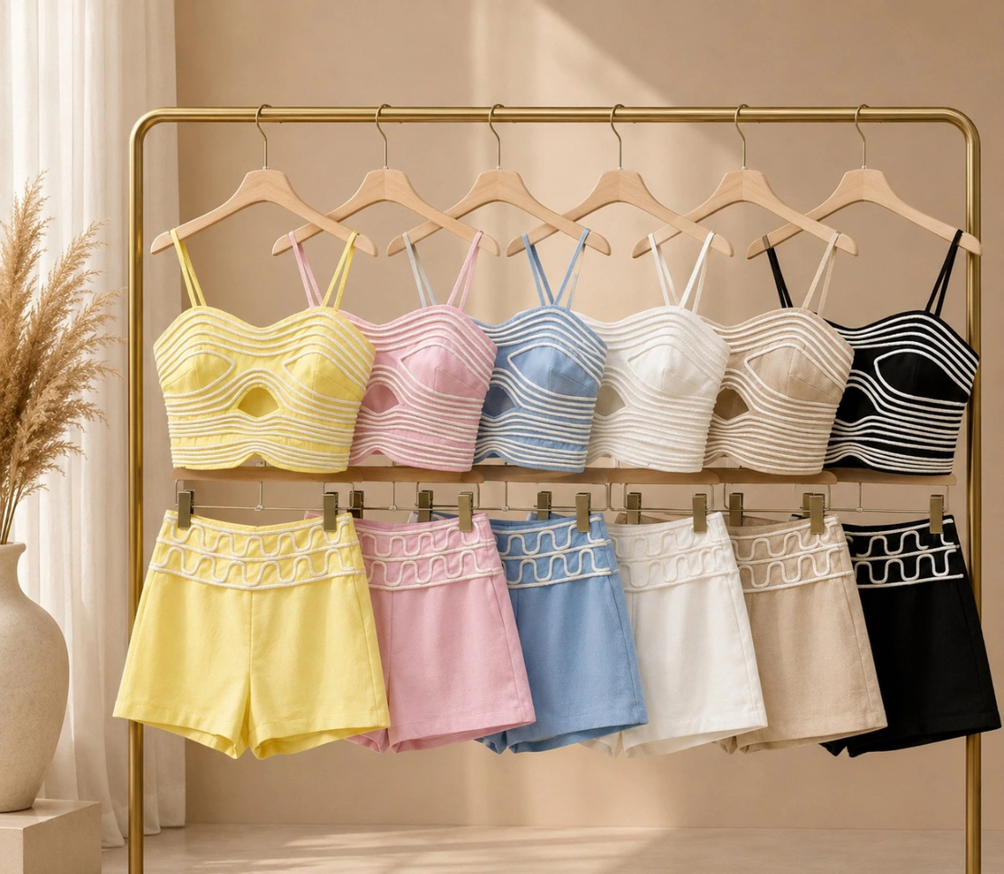 “ Summer Glow” yellow – топ и къси панталони