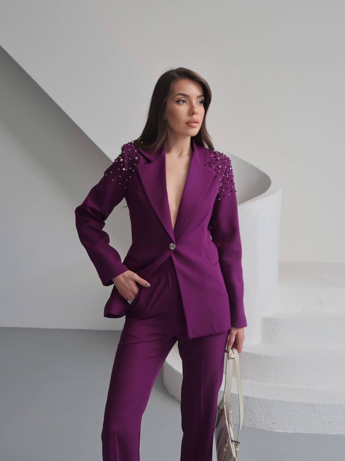Elegance Power Suit Purple - Сако и панталон