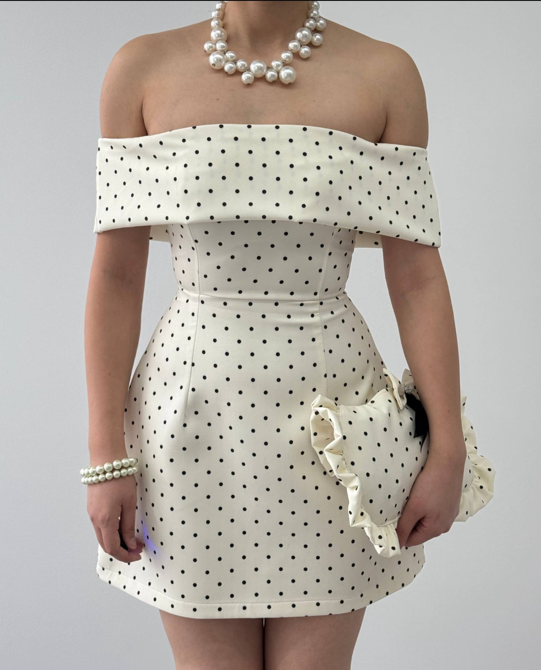 “Polka Chic” white - Рокля