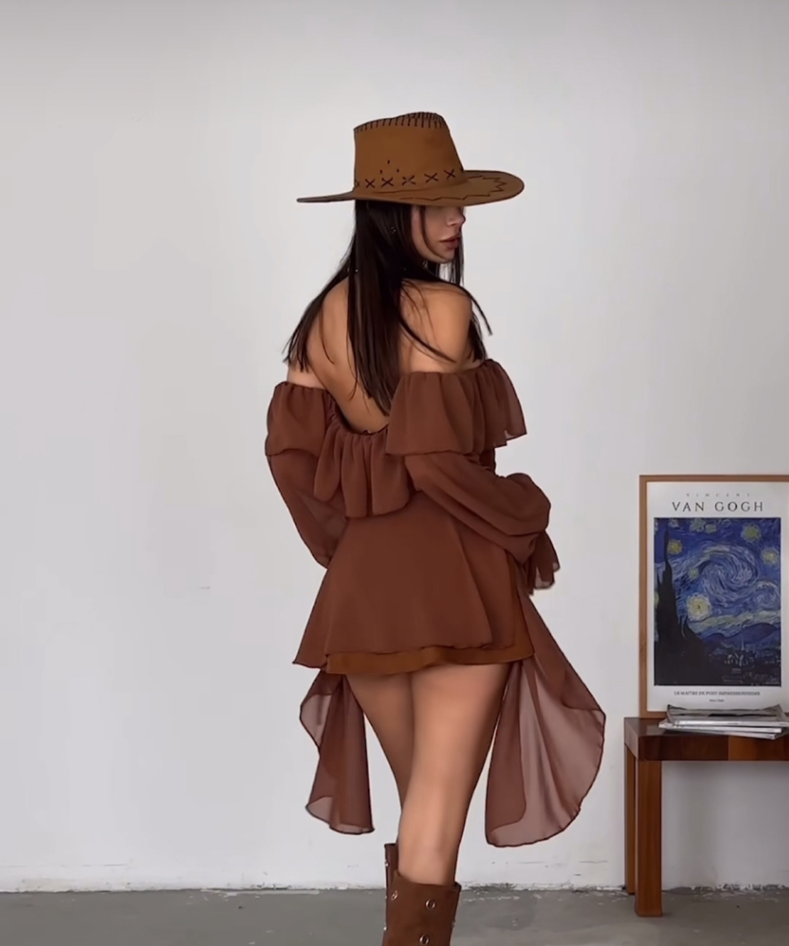 Western Chic  brown - гащеризон с корсет и волани