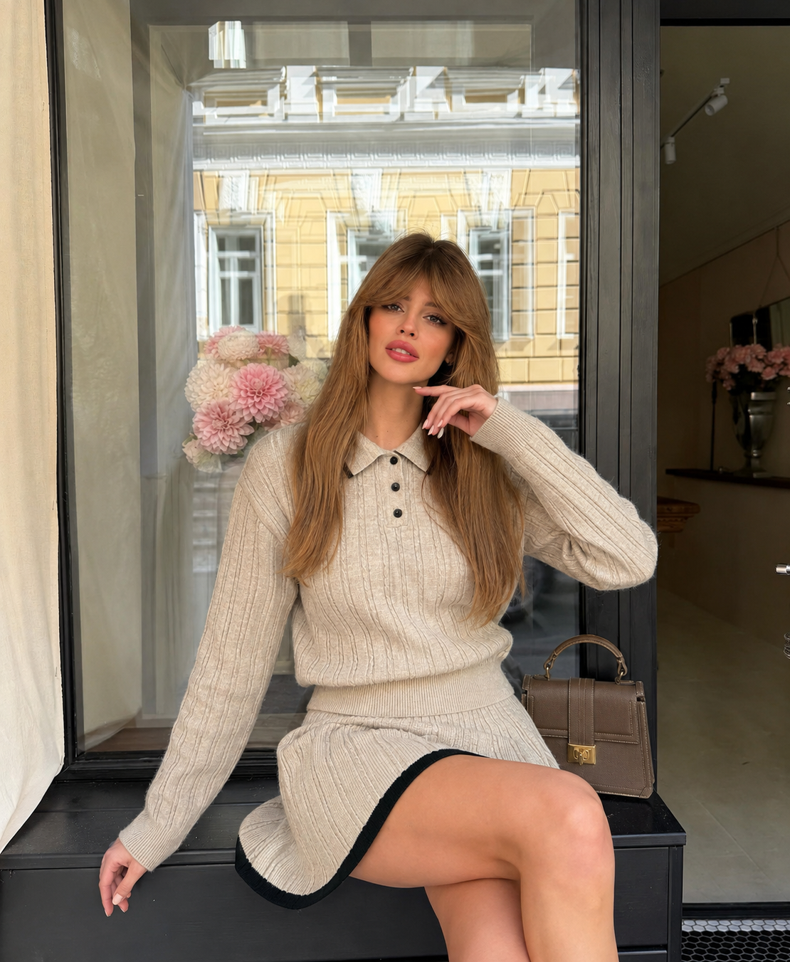 “ Soft Chic” Beige - Комплект пуловер и пола