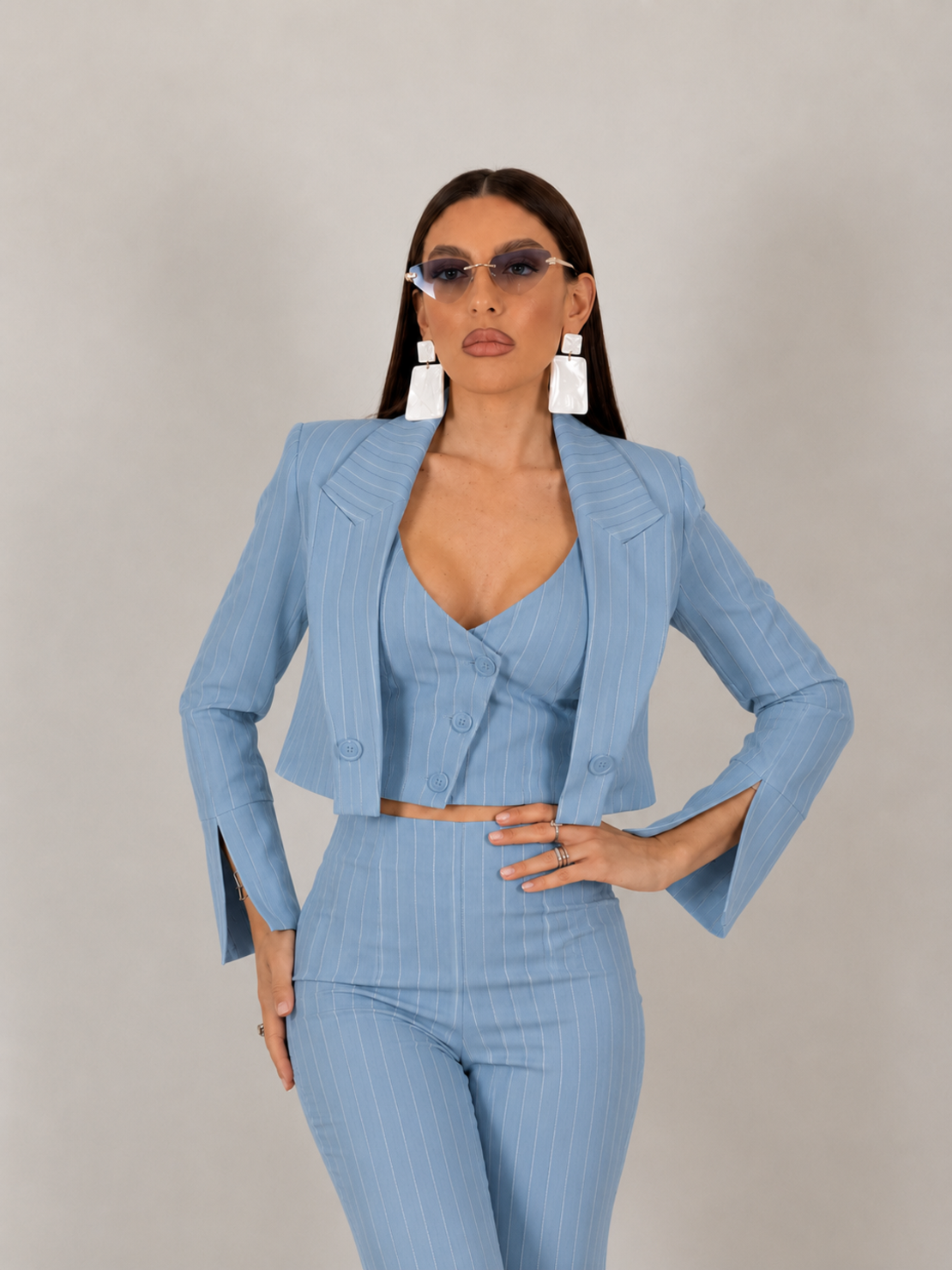 “ Sofia Pinstripe “ blue - сако, елек и панталон