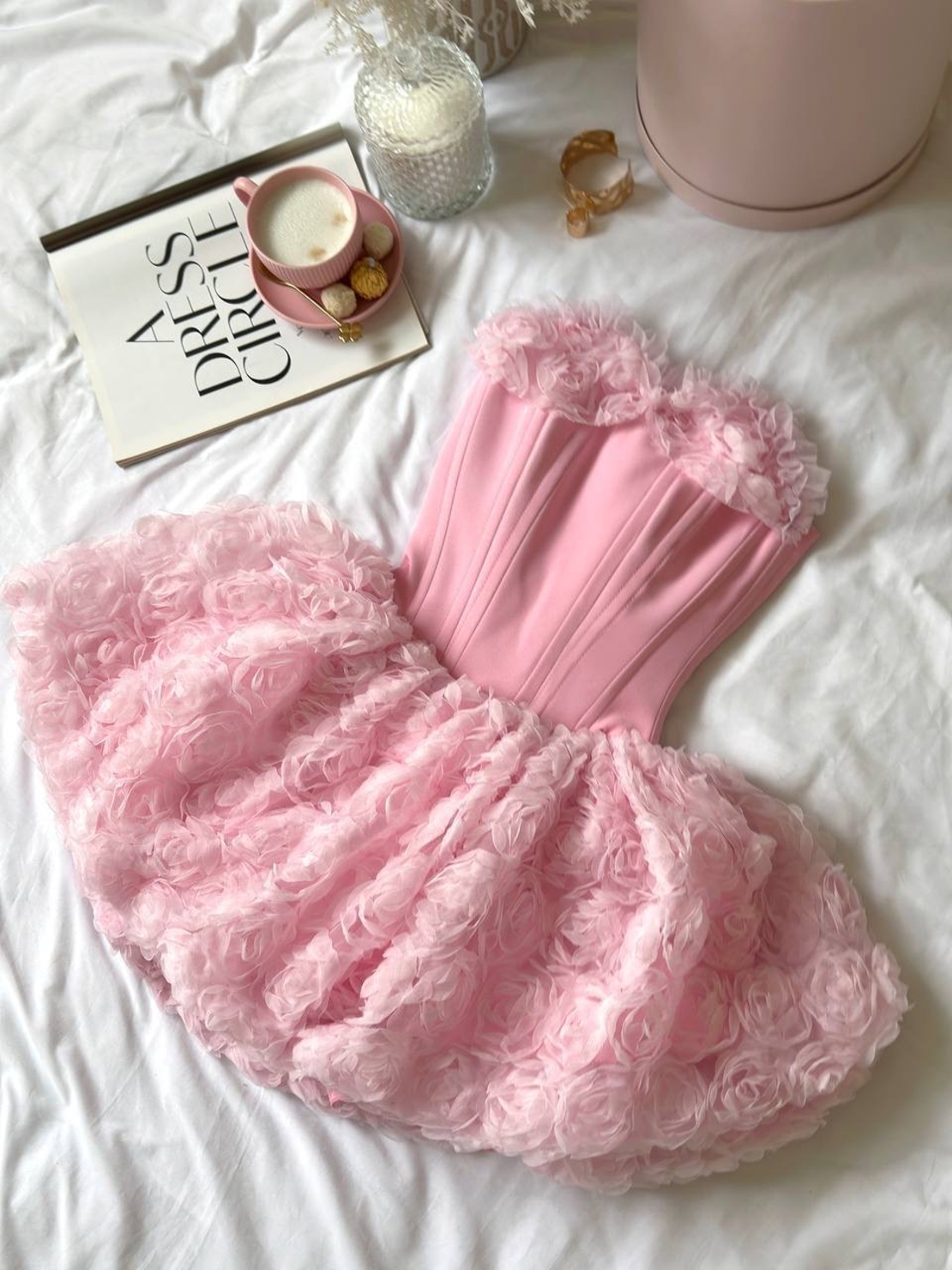 “ Angel Rosé Bloom Corset” pink - Рокля с 3Д рози
