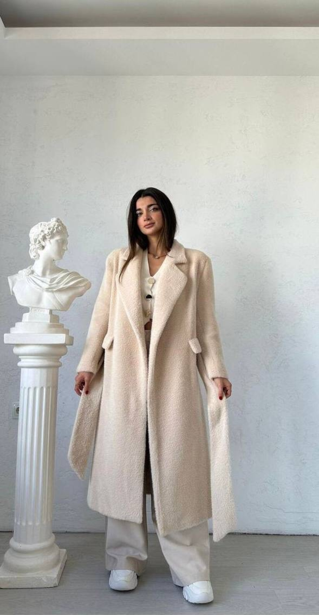 Winter Muse Ecru - Вълнено палто
