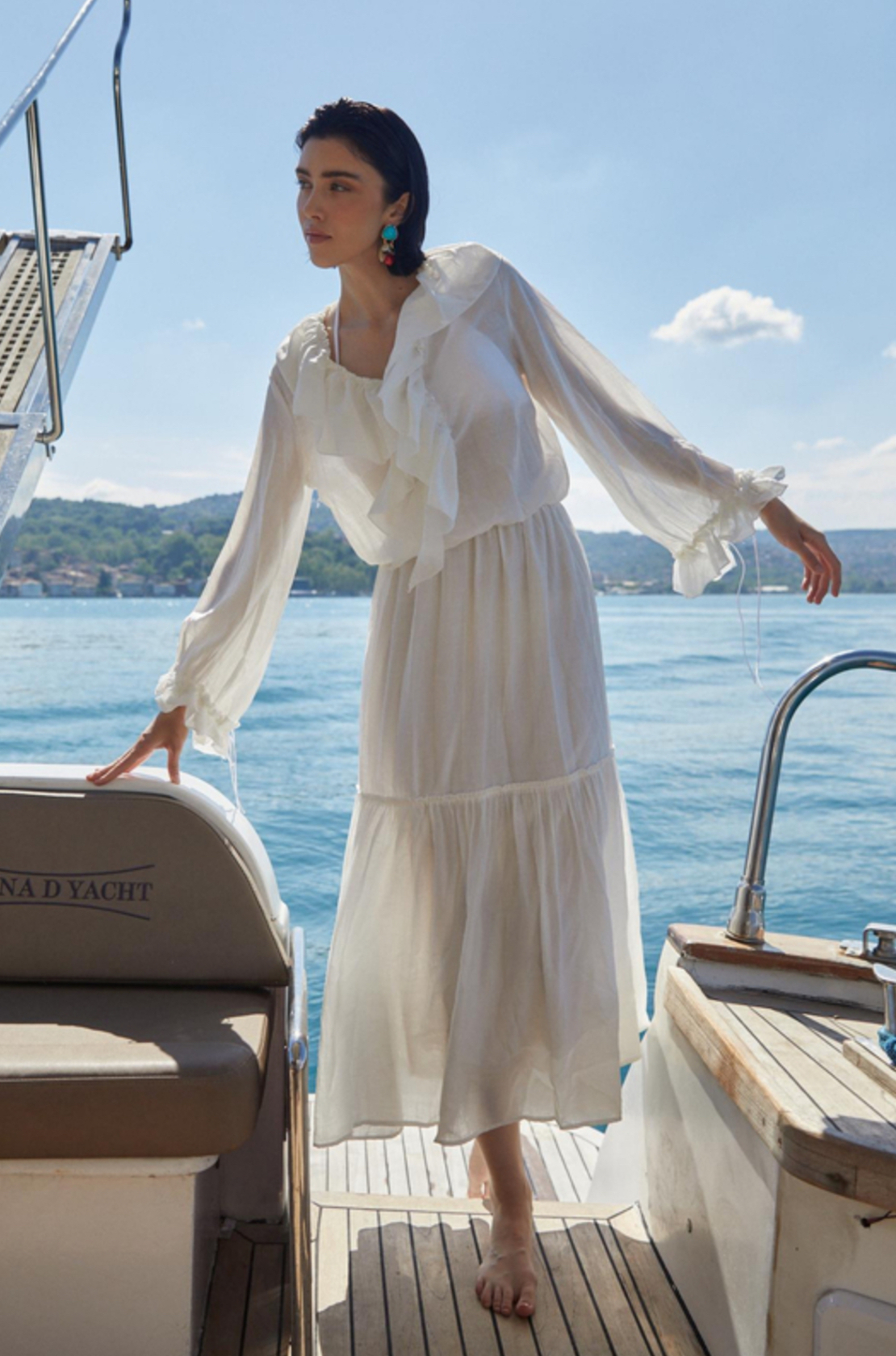 Дълга Риза-Рокля “Breeze Tie” white