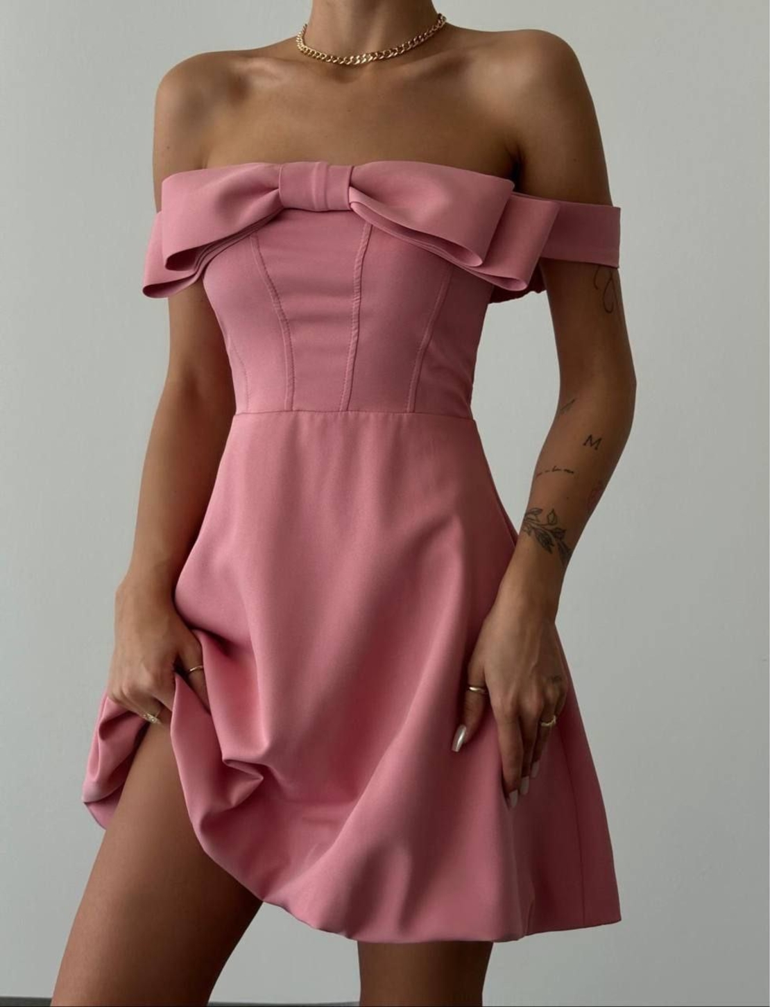 Eleganza – Елегантна рокля с панделка Pink