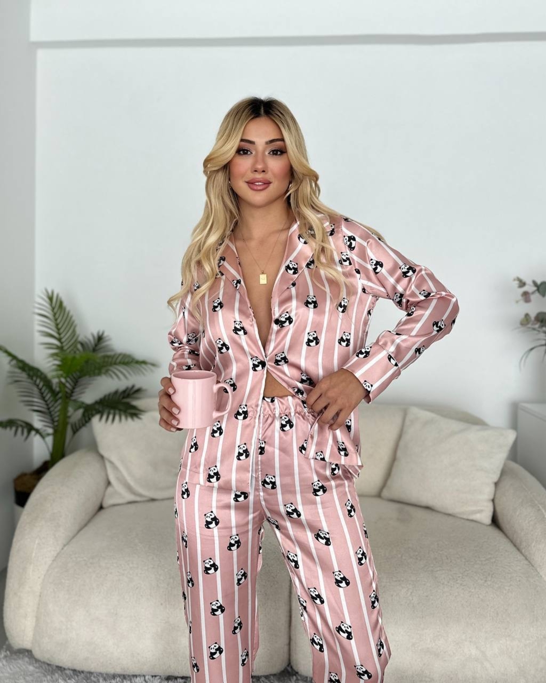 Луксозна сатенена пижама „Silky Dream“ Панда