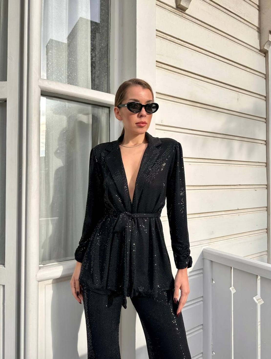 “Shine Party Suit” Black – Елегантен костюм с пайети