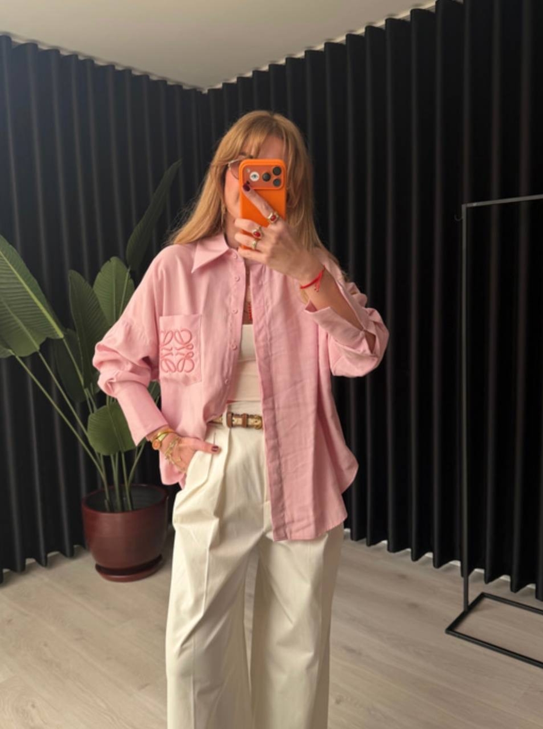 “Loewe Style” pink - Oversize риза