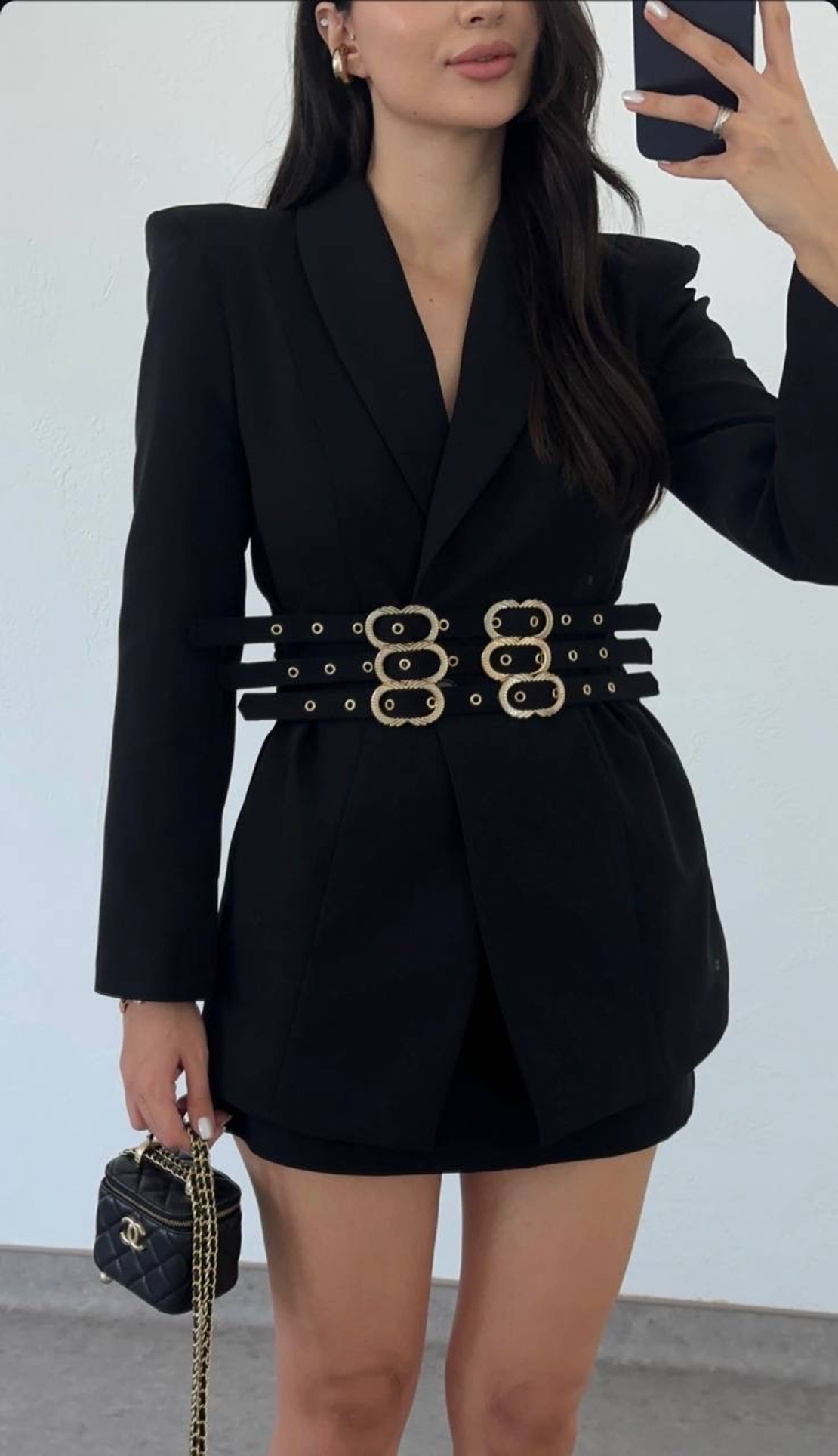 Blazer “Power Line” Black – с 3 колана и изваяни рамене