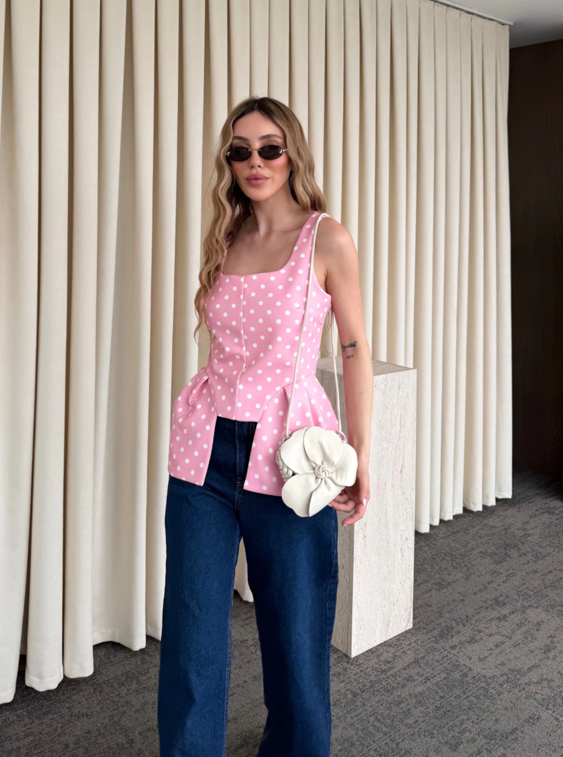 “Peplum Dots Chic” yellow - ТОП