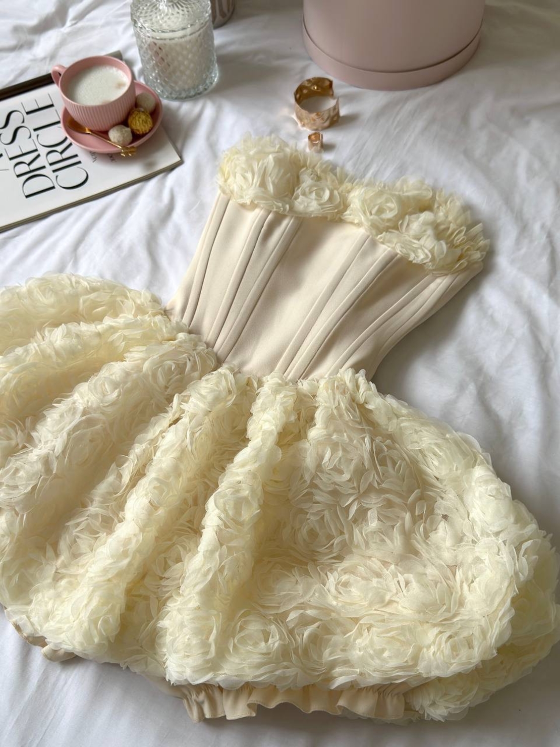 “ Angel Rosé Bloom Corset” Dress - butter