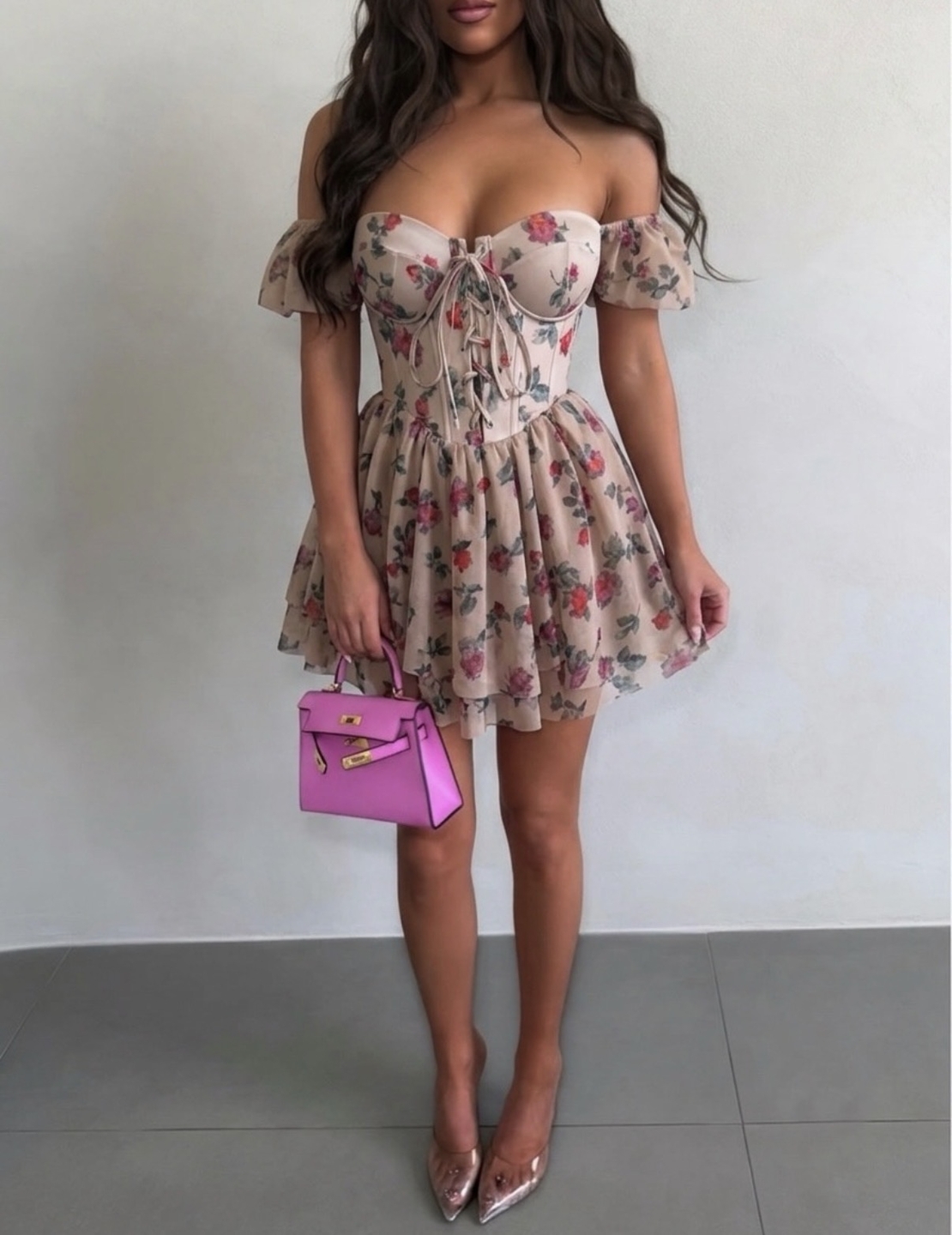 “ Floral Corset “ Mini Dress – Romantic Bloom