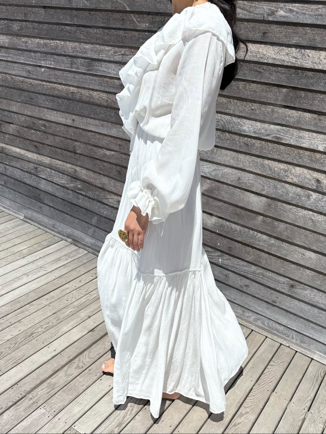 Дълга Риза-Рокля “Breeze Tie” white
