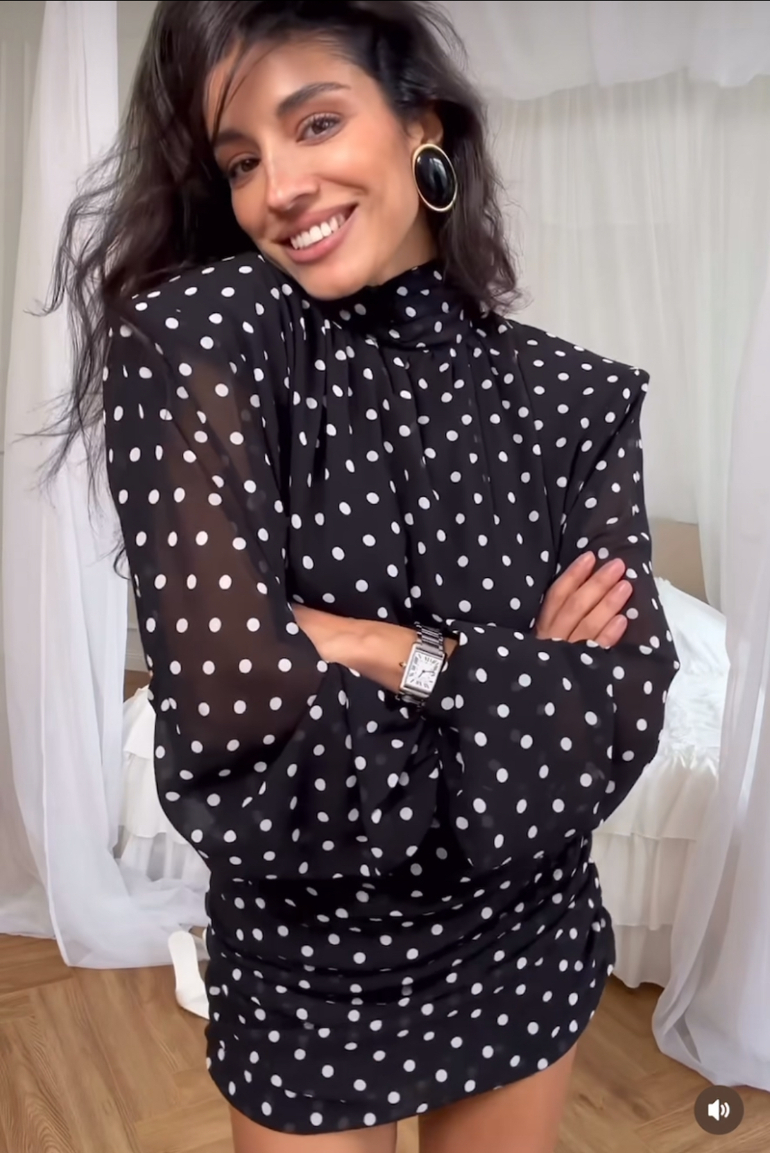 “Paris Chic” black - Рокля на точки от шифон