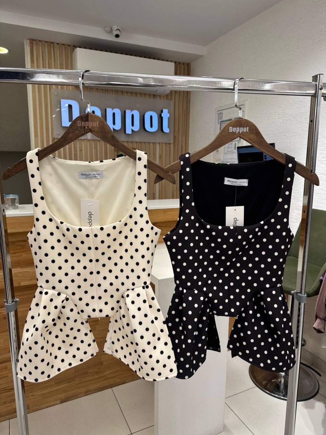 “Polka Peplum” Black - топ