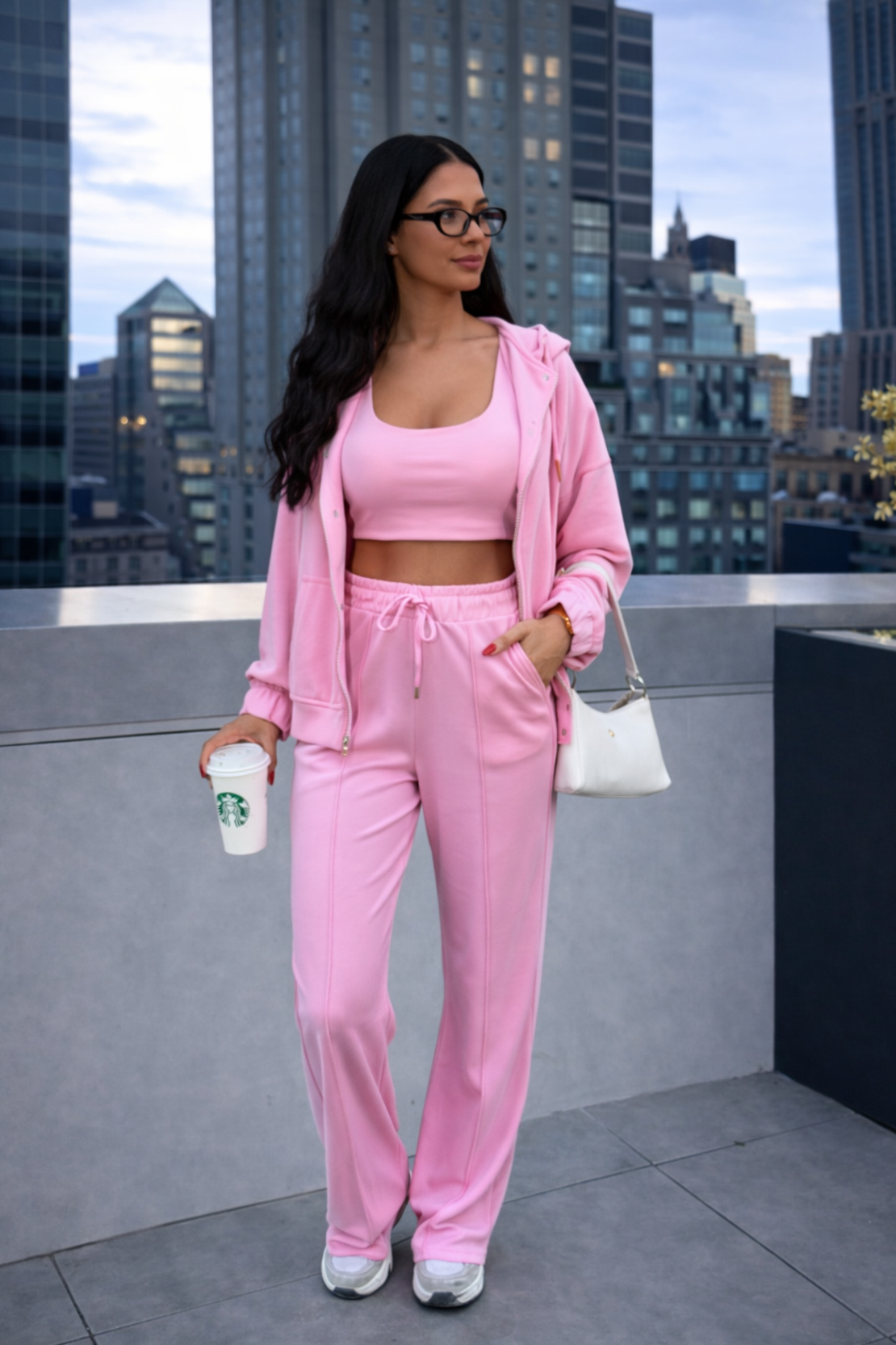 Ona Flow Set Pink - спортно-елегантен комплект от 3 части