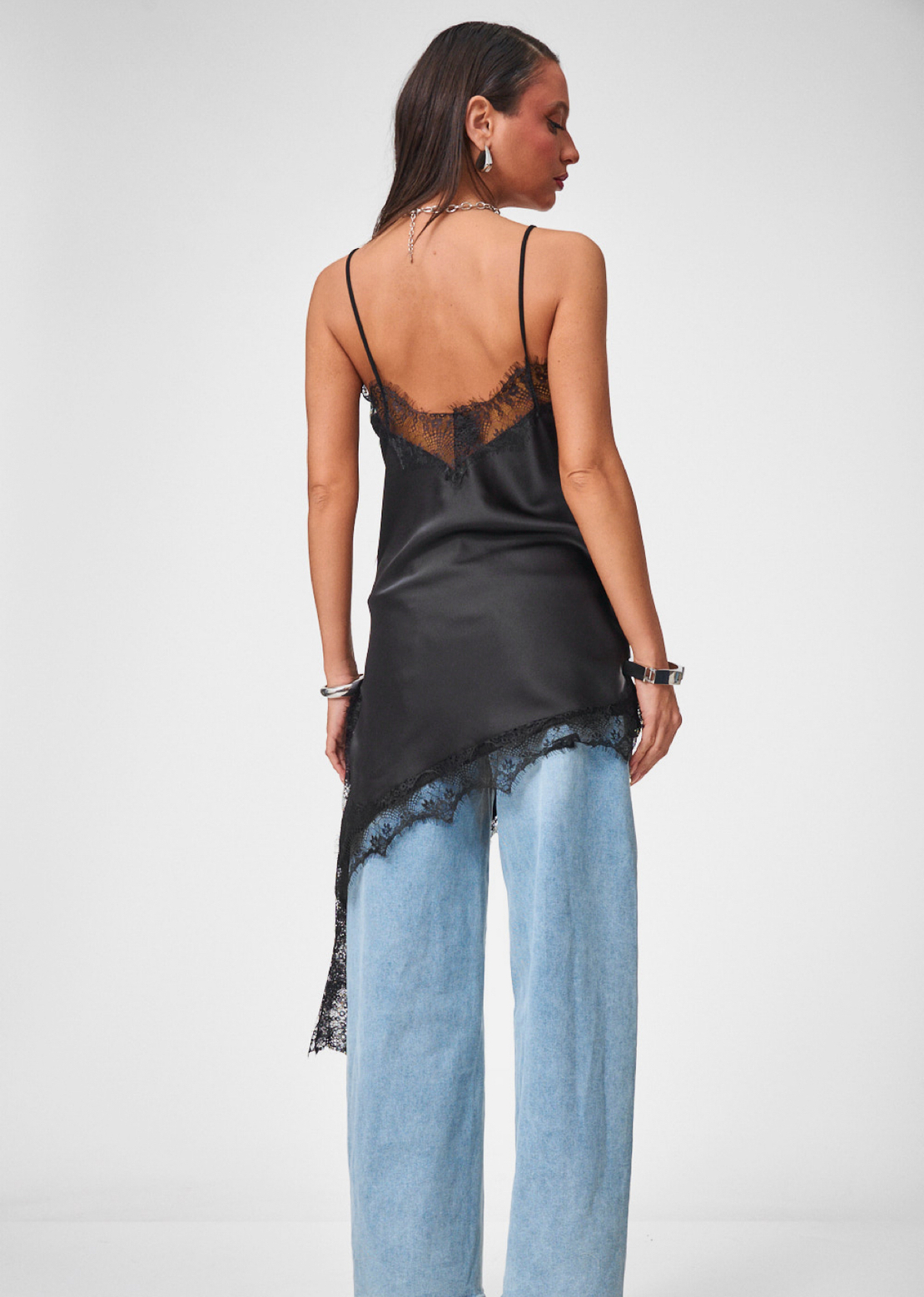 Noir Lace - Сатенена туника