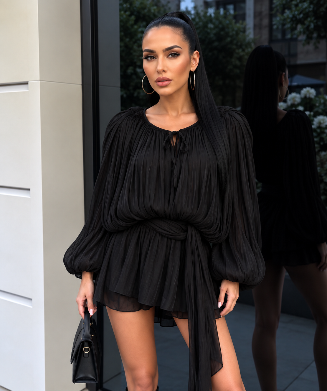 “ Ariana” black – Елегантна шифонена рокля