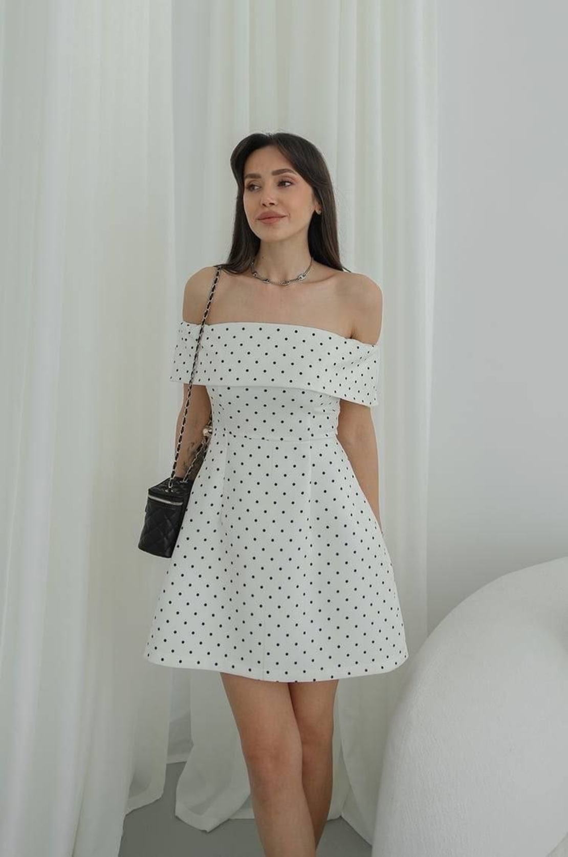 “Polka Chic” white - Рокля
