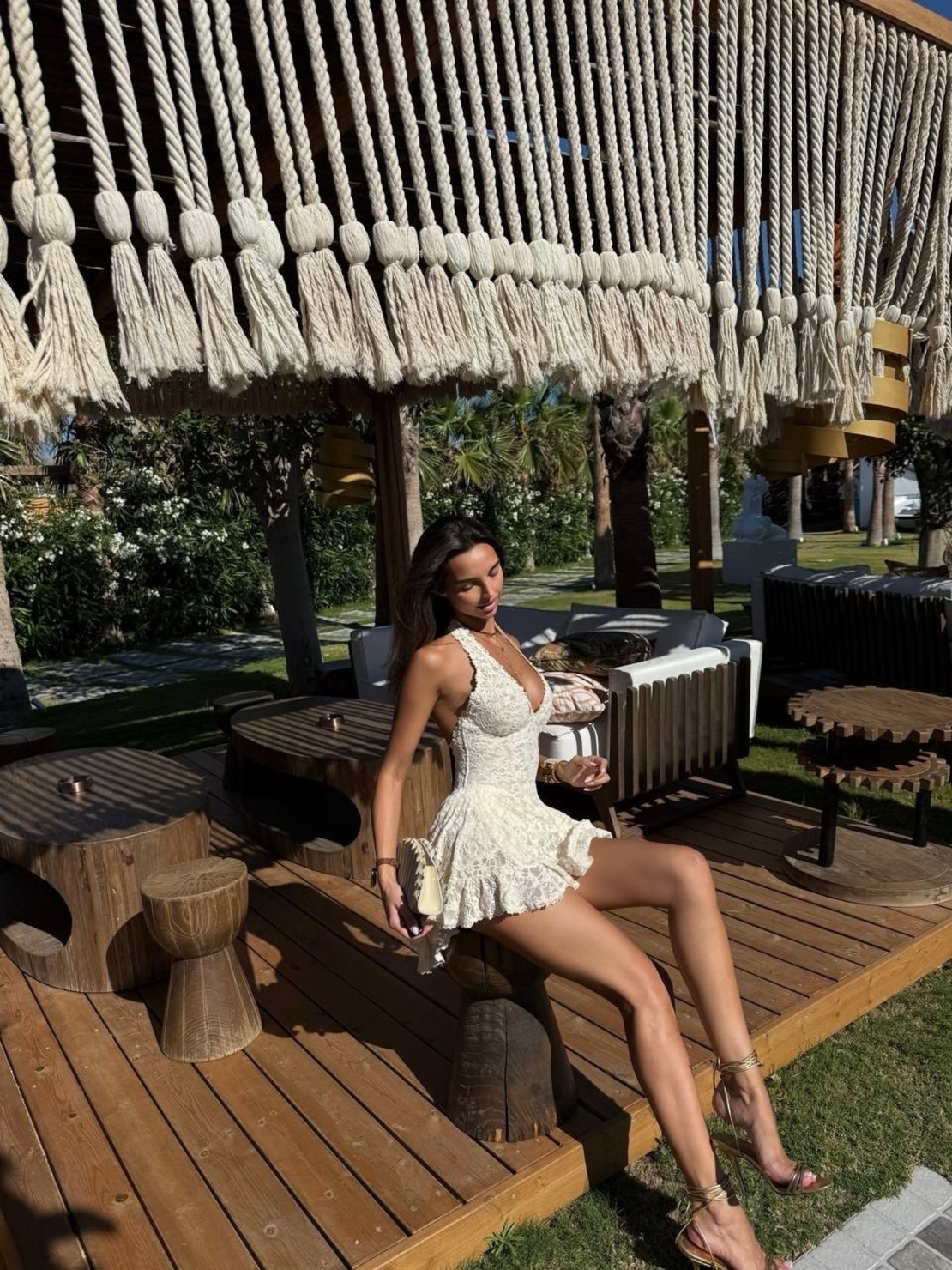 “  Elena Lace Dress“ - дантелена мини рокля-гащеризон