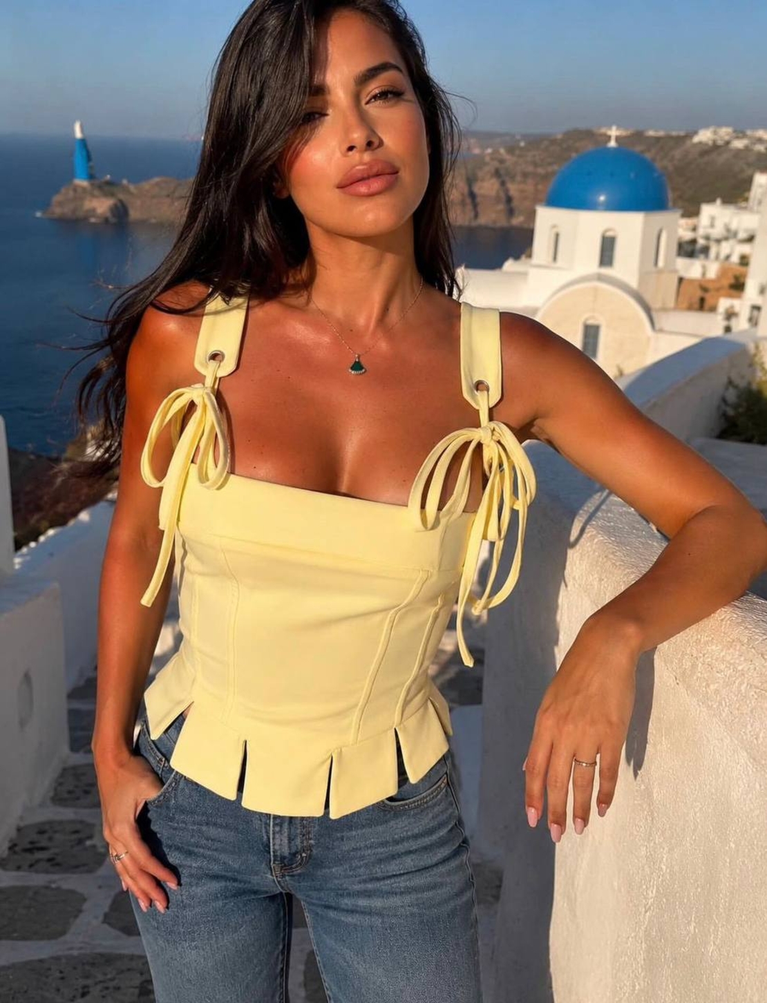 “Pastel Bow Corset” yellow