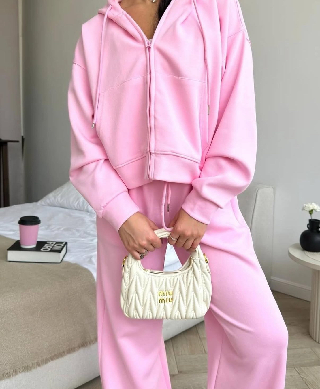 ROOV Pink Спортен широк екип от памук