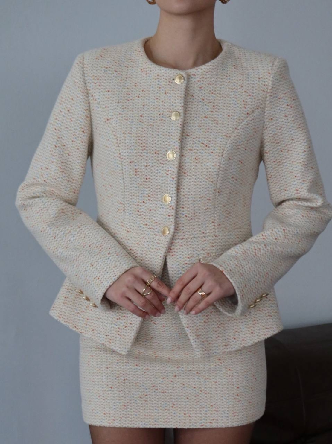“ Paris Elegance”   Beige – елегантен комплект сако и пола