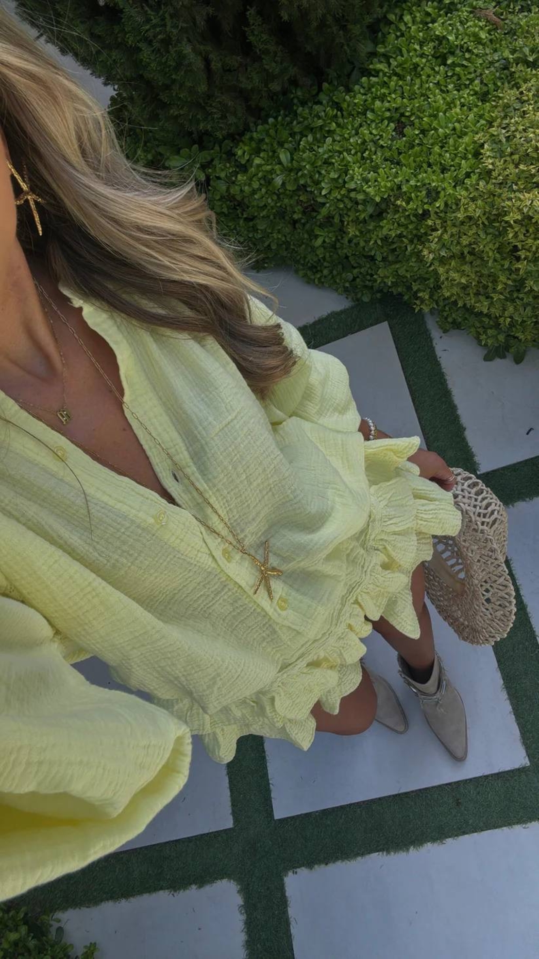 Summer Breeze yellow- Муселинова рокля с шорти