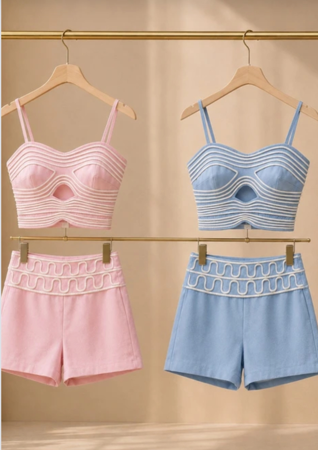 “ Summer Glow” pink – топ и къси панталони