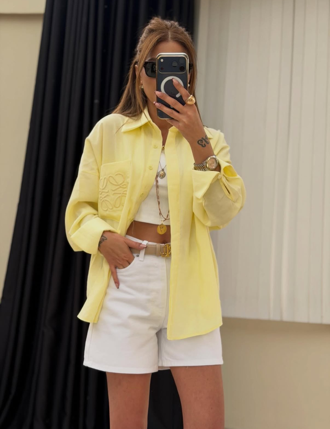 “Loewe Style” yellow - Oversize риза