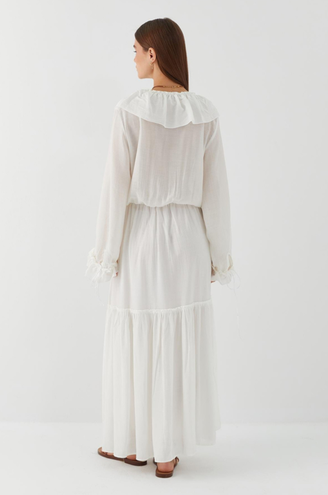 Дълга Риза-Рокля “Breeze Tie” white