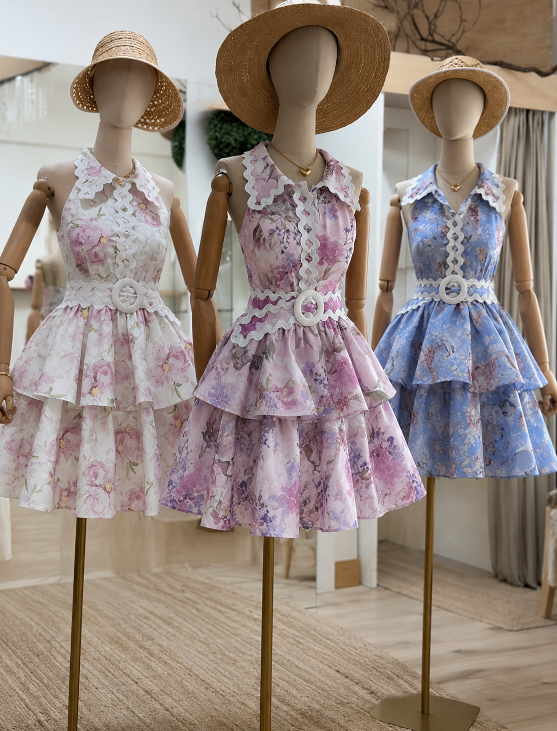 “ Floral Belle” pink - Рокля