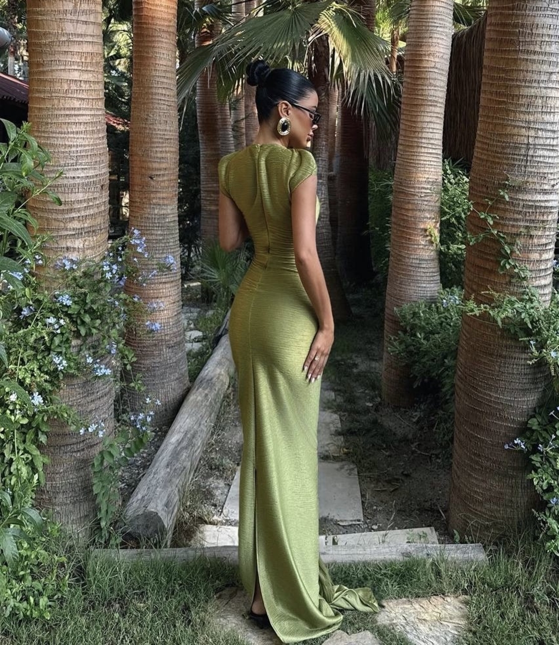 “Sculpt Glam Dress” Green - Дълга рокля