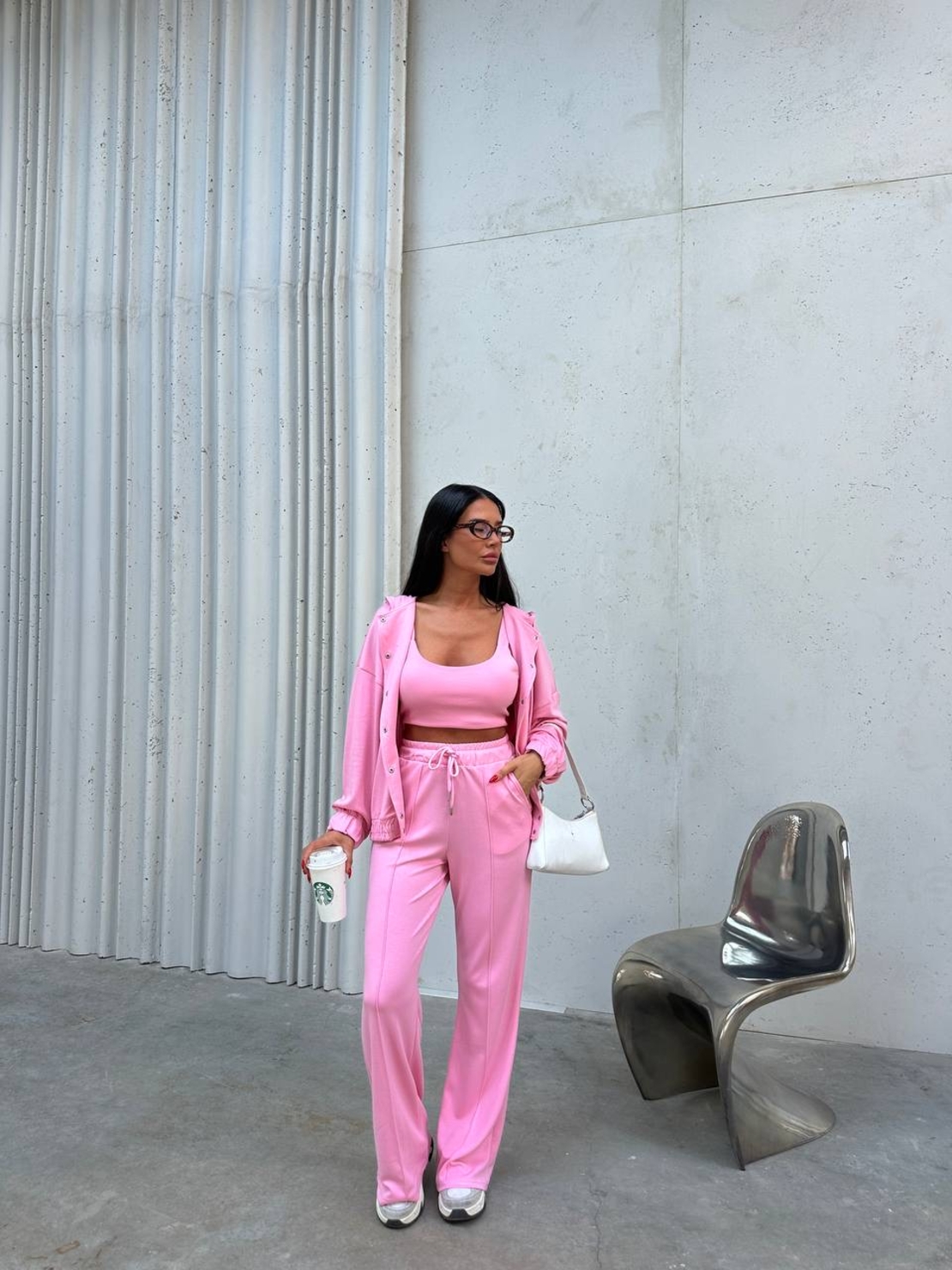 Ona Flow Set Pink - спортно-елегантен комплект от 3 части