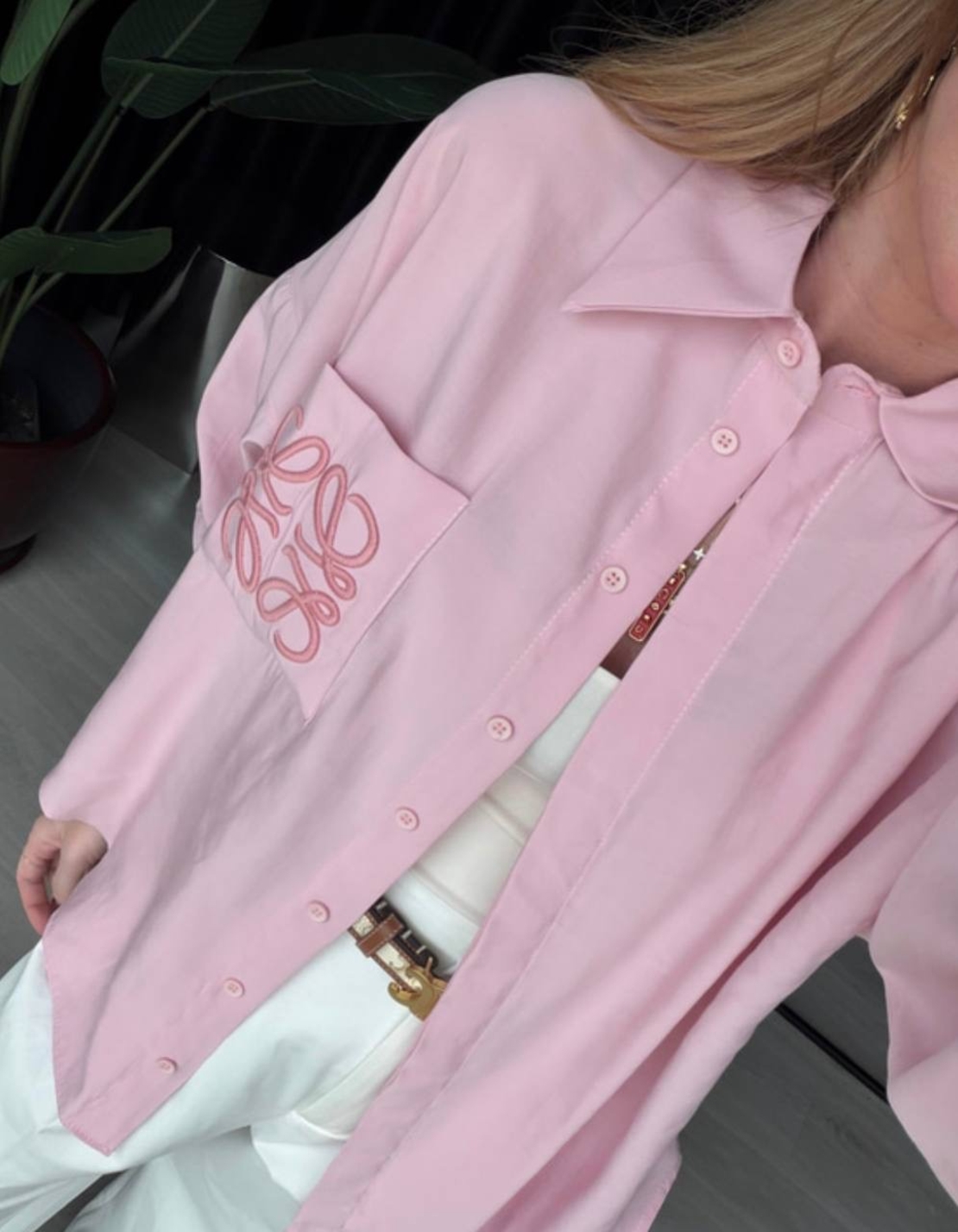 “Loewe Style” pink - Oversize риза