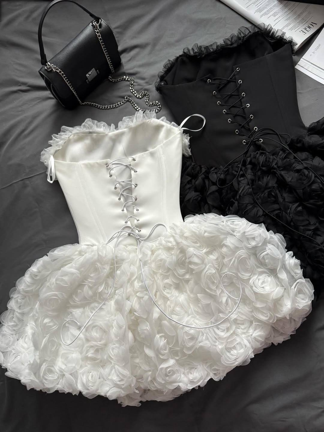 “ Angel Rosé Bloom Corset” Dress - Бяла рокля