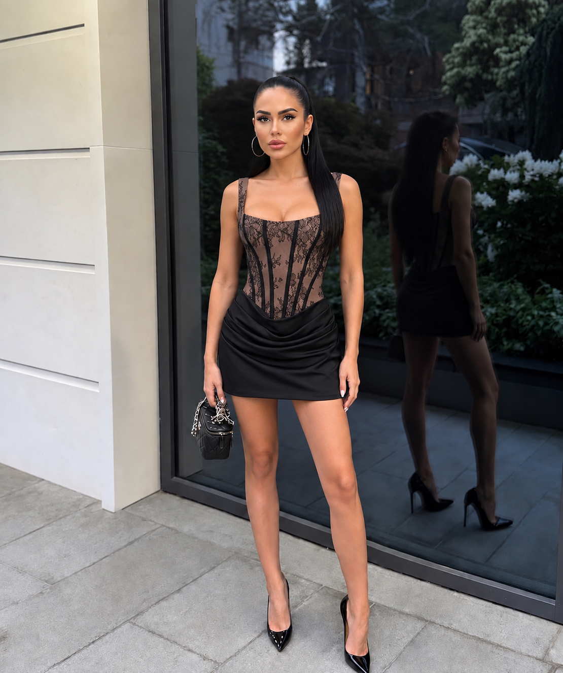 “Aloha Noir Corset Mini Dress “ - Елегантна мини рокля
